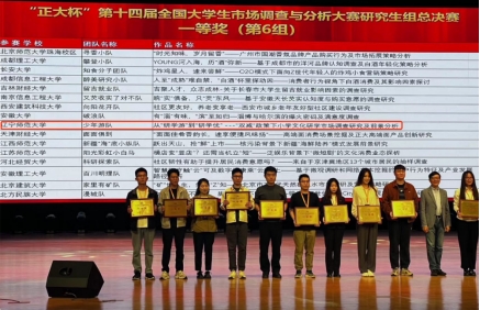 完美网页版在第十四届全国大学生市场调查与分析大赛研究生组总决赛中荣获全国一等奖
